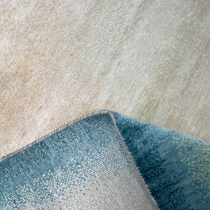 Green and Gold Silk Ombre Modern Handknotted 9.2x11.11ft 279x365Cms Area Rug