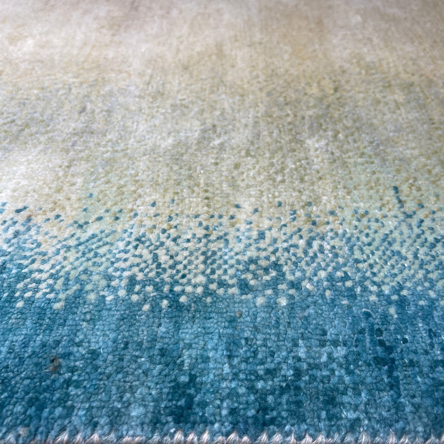 Green and Gold Silk Ombre Modern Handknotted 9.2x11.11ft 279x365Cms Area Rug