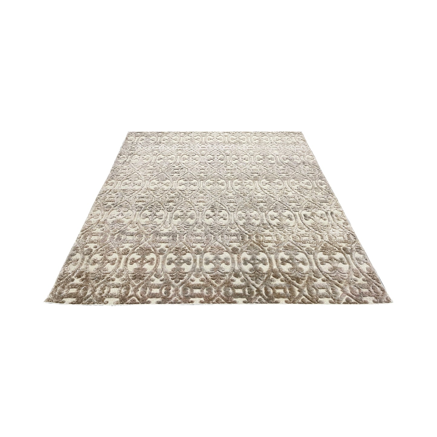 Beige and Brown Wool Carved Modern Greek Japandi Handknotted 8.0x10.3ft 243x313Cms Area Rug