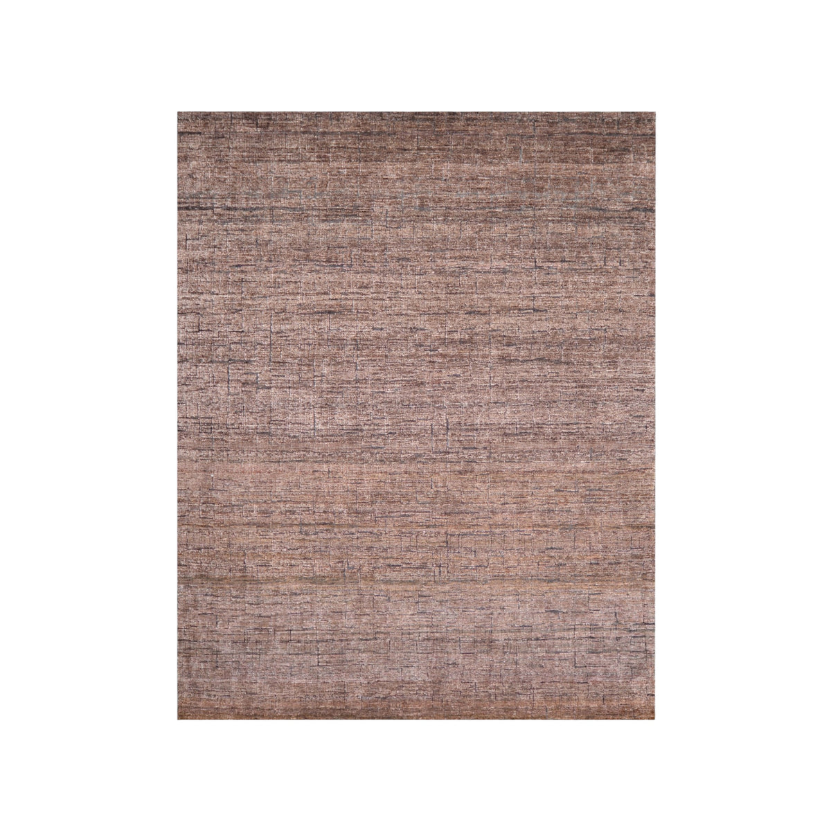 Brown, Silk Wool Oxidized Modern Pattern Handknotted 8.0x10.0ft 245x305Cms Area Rug