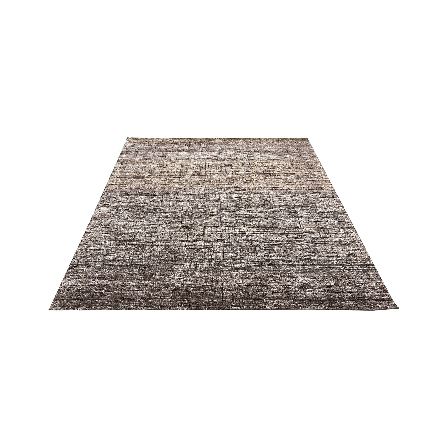 Brown, Silk Wool Oxidized Modern Pattern Handknotted 8.0x10.0ft 245x305Cms Area Rug