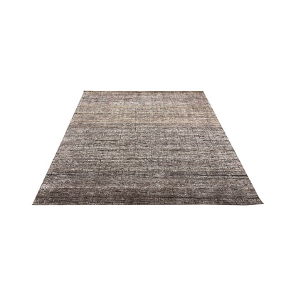 Brown, Silk Wool Oxidized Modern Pattern Handknotted 8.0x10.0ft 245x305Cms Area Rug