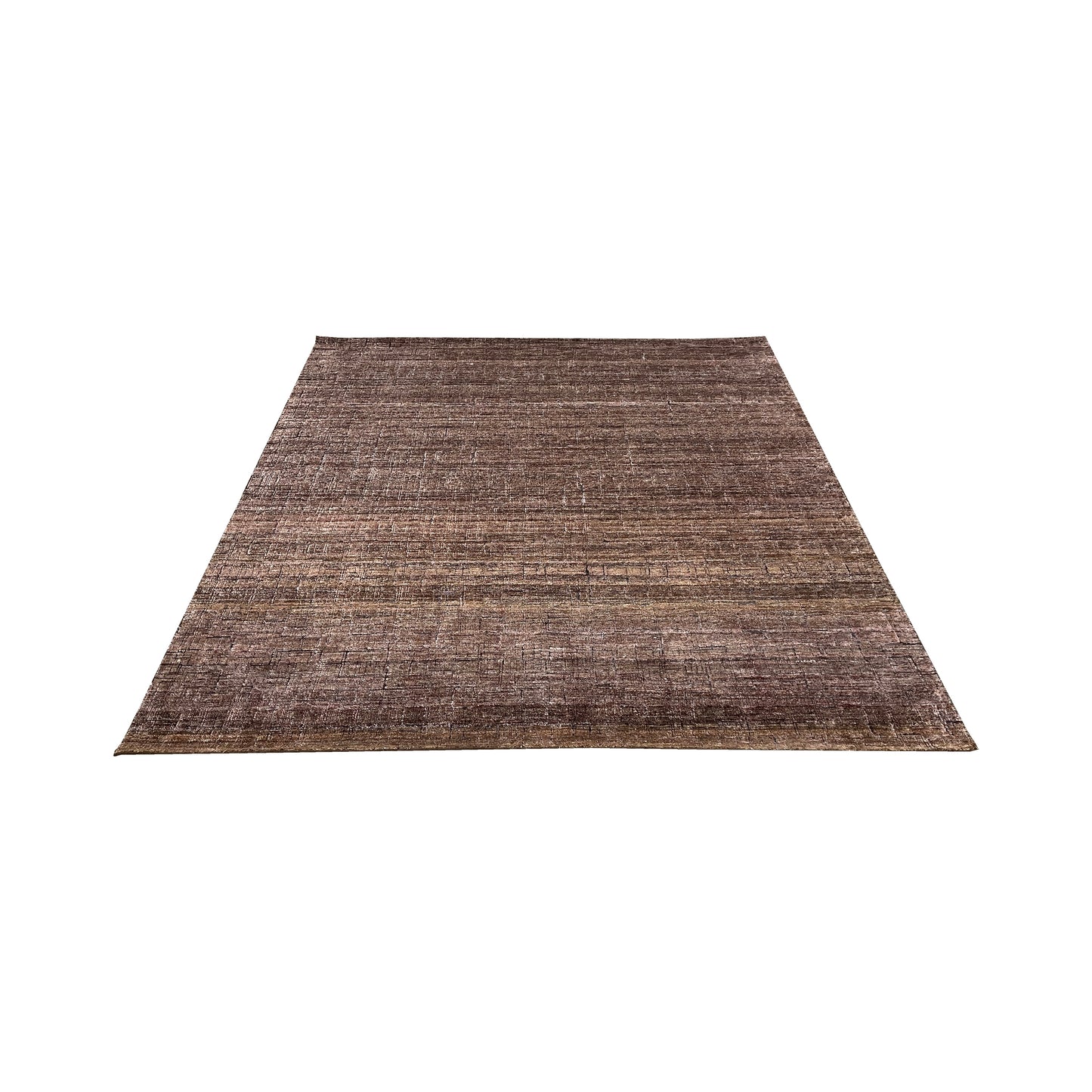 Brown, Silk Wool Oxidized Modern Pattern Handknotted 8.0x10.0ft 245x305Cms Area Rug