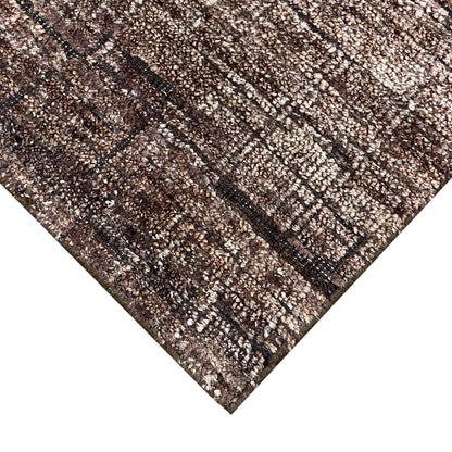 Brown, Silk Wool Oxidized Modern Pattern Handknotted 8.0x10.0ft 245x305Cms Area Rug