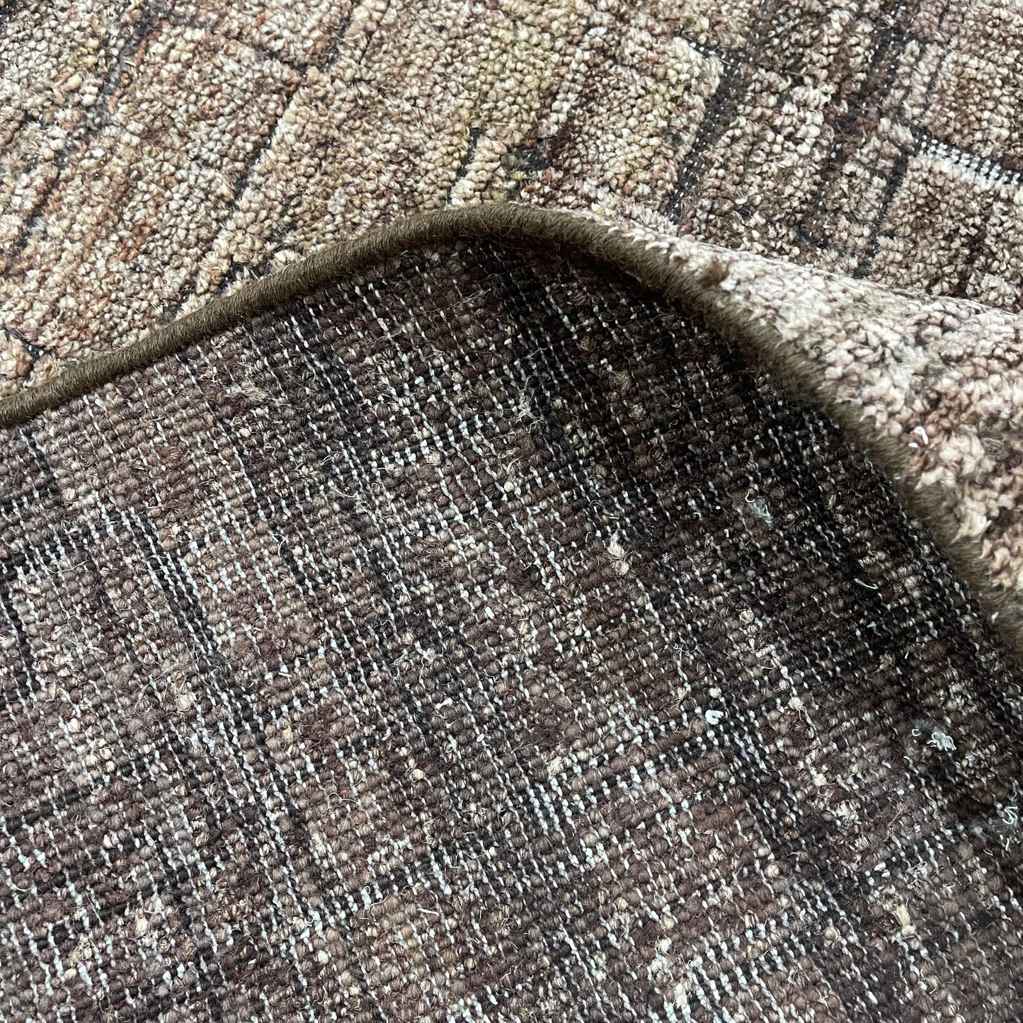 Brown, Silk Wool Oxidized Modern Pattern Handknotted 8.0x10.0ft 245x305Cms Area Rug