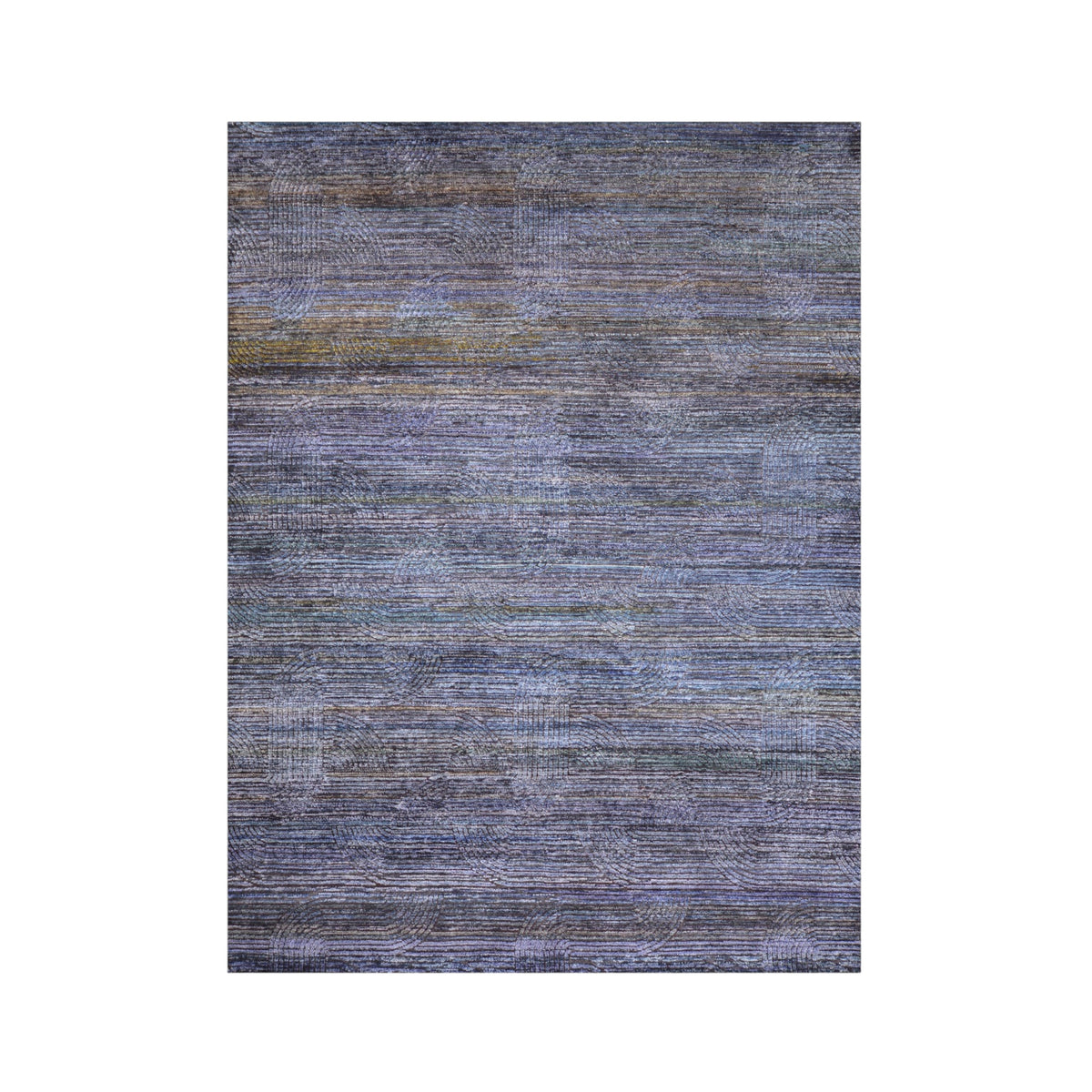 Black Geometrical Silk and Wool Oxidized Modern Handknotted 8.11x12.3ft 272x372Cms Area Rug