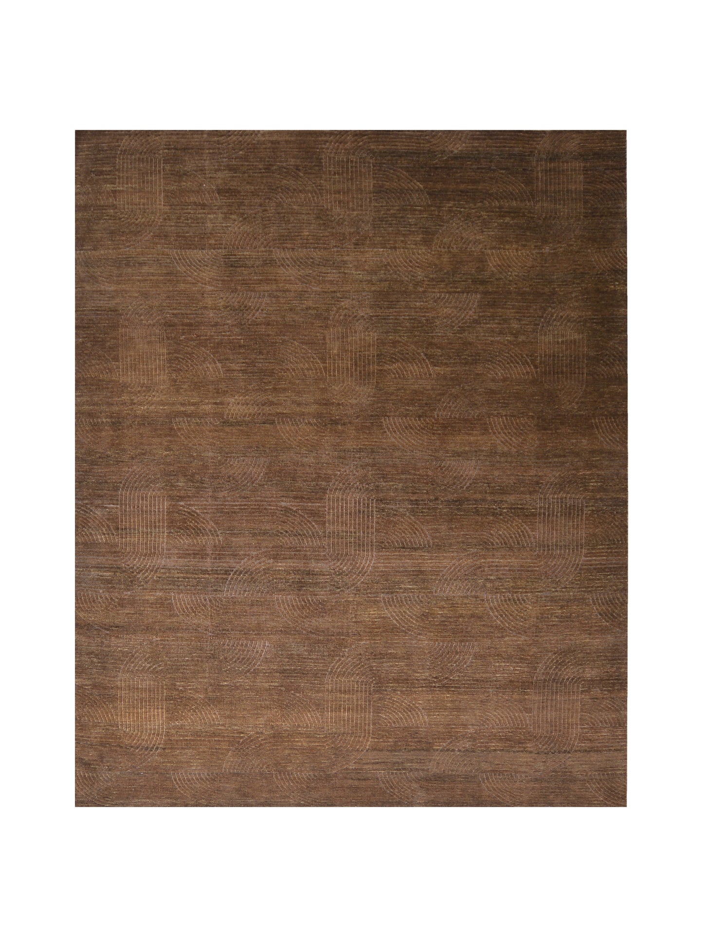 Brown, Wool Modern Geometrical Handknotted 8.1x10.1ft 246x307Cms Area Rug