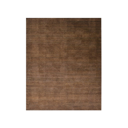 Brown, Wool Modern Geometrical Handknotted 8.1x10.1ft 246x307Cms Area Rug
