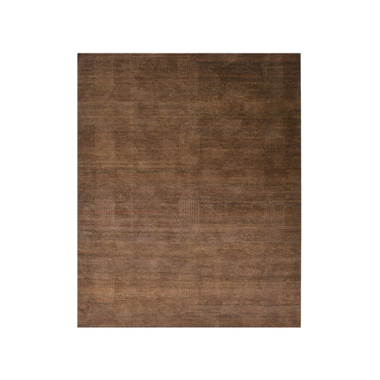 Brown, Wool Modern Geometrical Handknotted 8.1x10.1ft 246x307Cms Area Rug