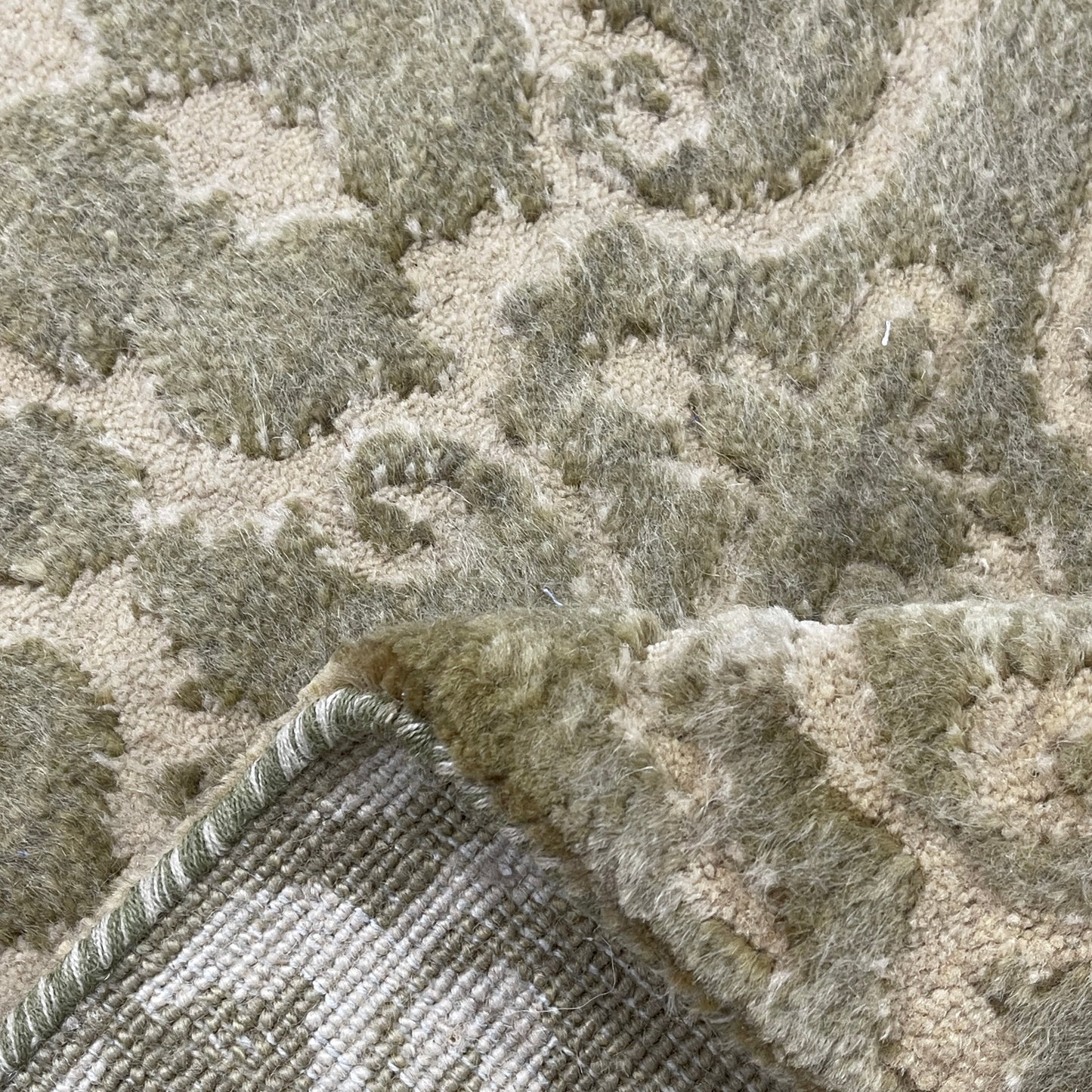 Ivory and Brown, Wool Thick Pile Transitional Handknotted 9.2x12.1ft 269x368Cms Area Rug