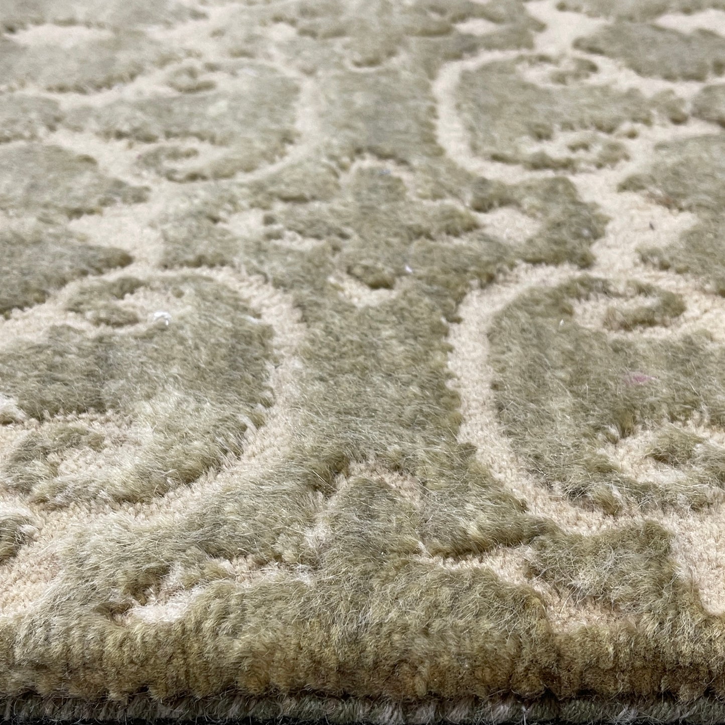 Ivory and Brown, Wool Thick Pile Transitional Handknotted 9.2x12.1ft 269x368Cms Area Rug