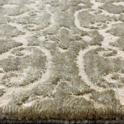 Ivory and Brown, Wool Thick Pile Transitional Handknotted 9.2x12.1ft 269x368Cms Area Rug