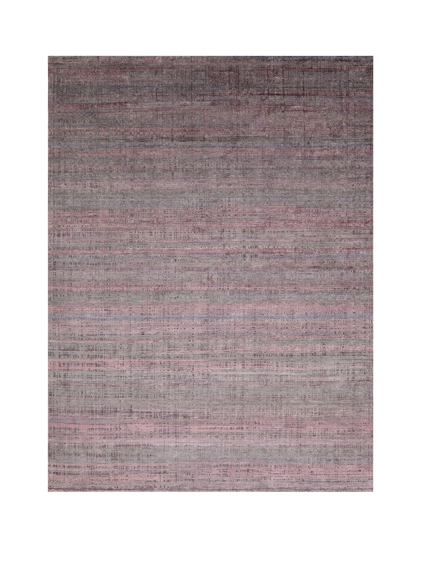 Brown, Silk Wool Oxidized Modern Handknotted 8.11x12.1ft 271x367Cms Area Rug