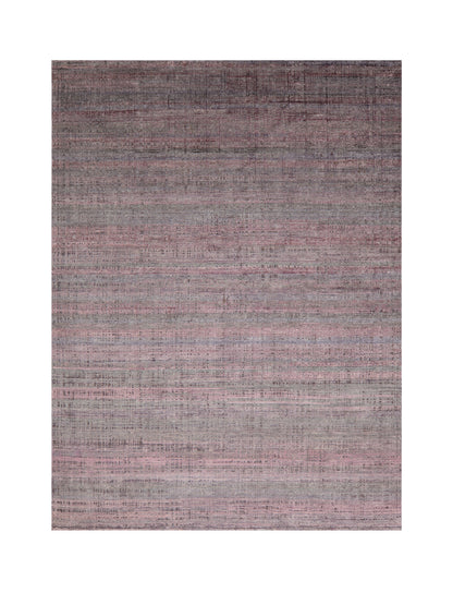 Brown, Silk Wool Oxidized Modern Handknotted 8.11x12.1ft 271x367Cms Area Rug