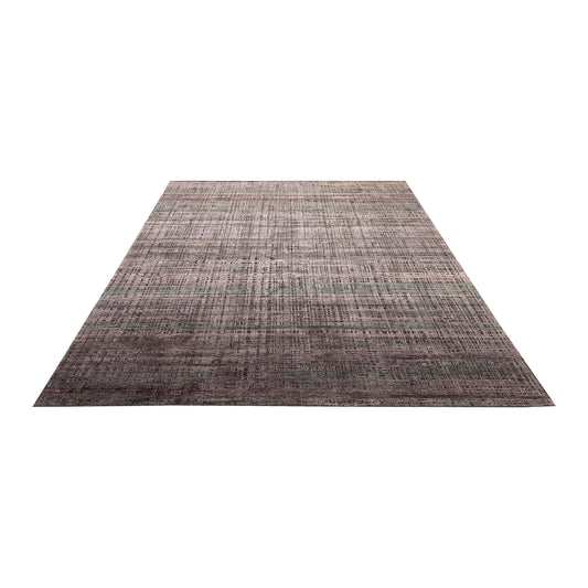 Brown, Silk Wool Oxidized Modern Handknotted 8.11x12.1ft 271x367Cms Area Rug