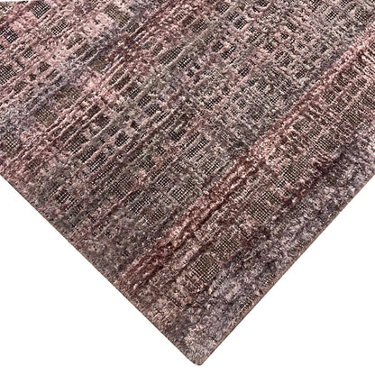 Brown, Silk Wool Oxidized Modern Handknotted 8.11x12.1ft 271x367Cms Area Rug