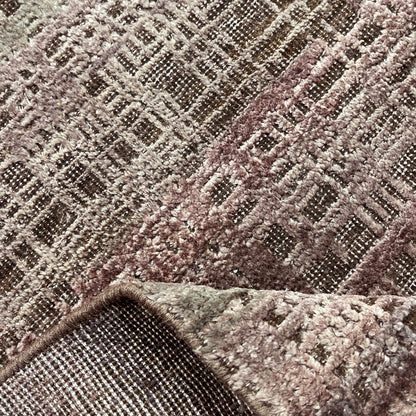 Brown, Silk Wool Oxidized Modern Handknotted 8.11x12.1ft 271x367Cms Area Rug
