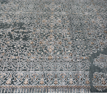 Get trendy with Erased Silver, Black and Brown Transitional Erased Handknotted Area Rug - Contemporary Rugs available at Jaipur Oriental Rugs. Grab yours for $4310.00 today!
