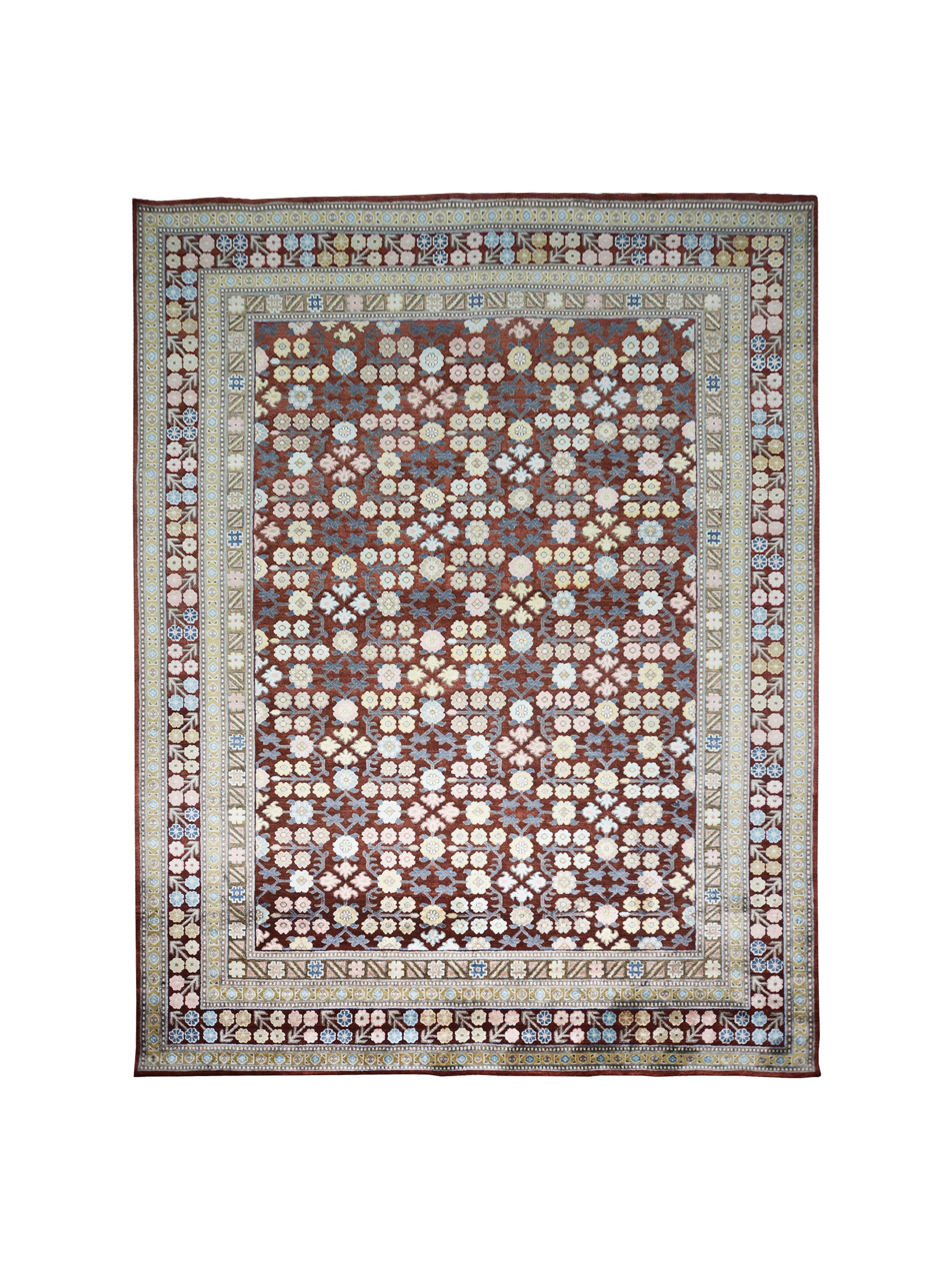 Get trendy with Garden Red, Blue, Camel and Multy Traditional Persian Handknotted Area Rug - Traditional Rugs available at Jaipur Oriental Rugs. Grab yours for $4285.00 today!