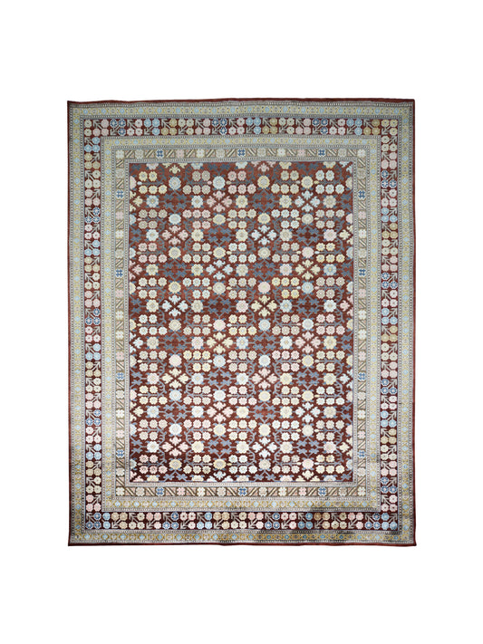 Garden Red, Blue, Camel and Multy Traditional Persian Handknotted Area Rug