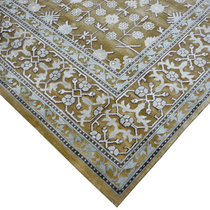 Get trendy with Samarkand Garden Camel, Ivory and Light Blue Traditional Handknotted Area Rug - Traditional Rugs available at Jaipur Oriental Rugs. Grab yours for $4285.00 today!