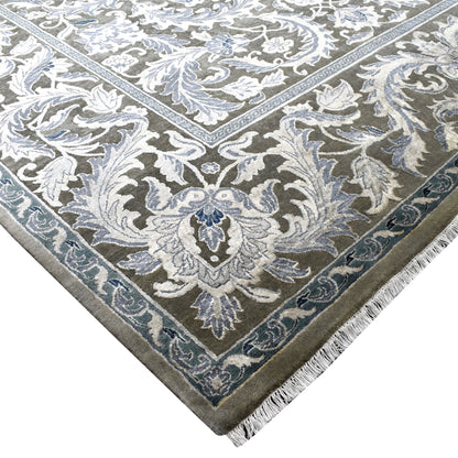 Get trendy with Persian Taj Grey and Silver Silk and Wool Transitional Handknotted Area Rug - Transitional Rugs available at Jaipur Oriental Rugs. Grab yours for $5780.00 today!