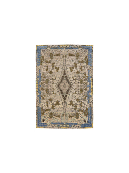 Brown and Beige, Silk and Wool Oxidized Modern Handknotted 4.0x6.0Ft 121x182Cms Area Rug
