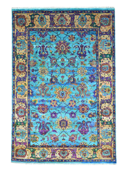 Blue Camel Pure Sari Silk Modern Area Rug 8.8x13.0ft 264x383Cms