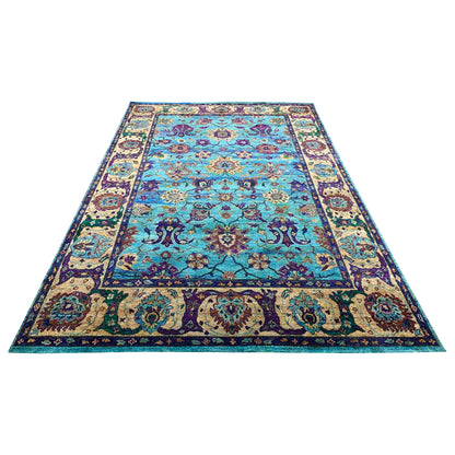 Blue Camel Pure Sari Silk Modern Area Rug 8.8x13.0ft 264x383Cms