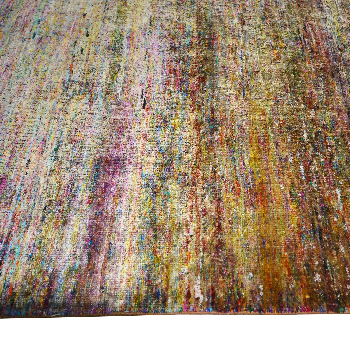 Brown and Ivory, Pure Sari Silk Modern Plain Handknotted 8.0x10.0Ft 238x306Cms Area Rug