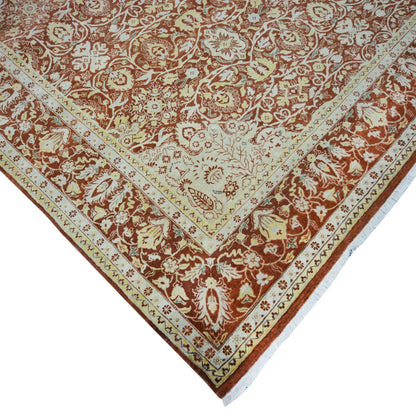Get trendy with Garden Rust, Ivory and Gold Traditional Persian Pure Wool Luxury Handknotted Area Rug - Traditional Rugs available at Jaipur Oriental Rugs. Grab yours for $3450.00 today!