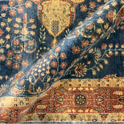 Blue and Red, Pure Wool Regular Traditional Handknotted 7.11x9.11Ft 240x301Cms Area Rug