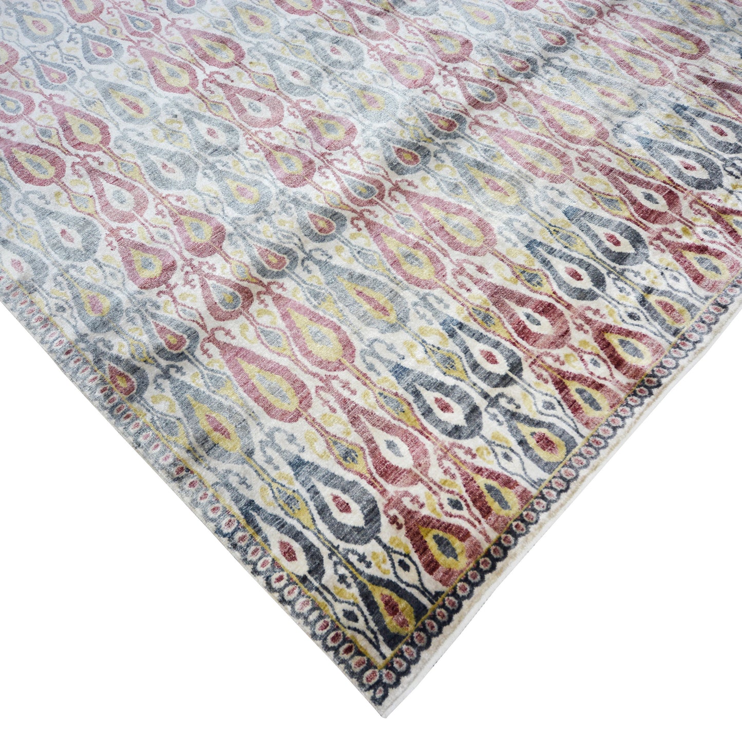 Red Gold, Pure Silk Regular Transitional Handknotted 7.11x10.2Ft 242x309Cms Area Rug