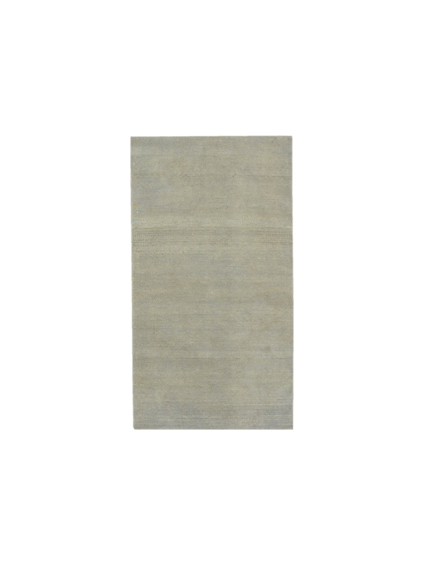 L.Green and Grey, Assorted Silk and Wool Regular Modern Handknotted 2.11x5.3Ft 89x161Cms Area Rug