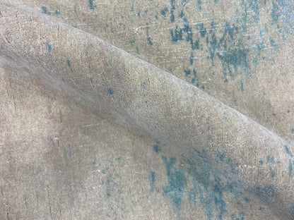 Blue and Beige, Silk and Wool Regular Modern Handknotted 3.1x4.11Ft 93x150Cms Area Rug