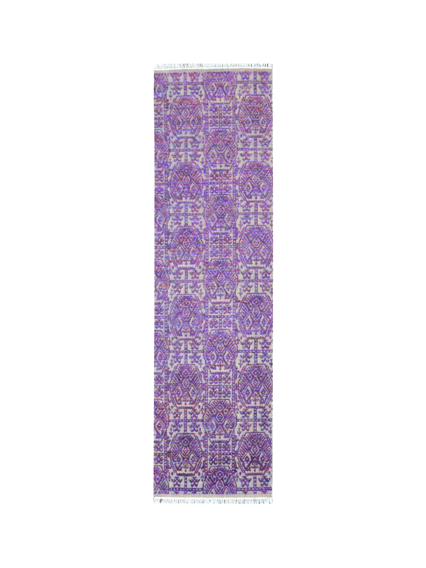 Lavender Transitional Handknotted Runner Rug 2.8X9.11ft 81x302cms