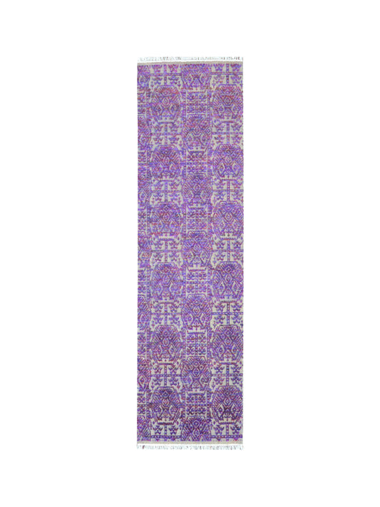 Lavender Transitional Handknotted Runner Rug 2.8X9.11ft 81x302cms