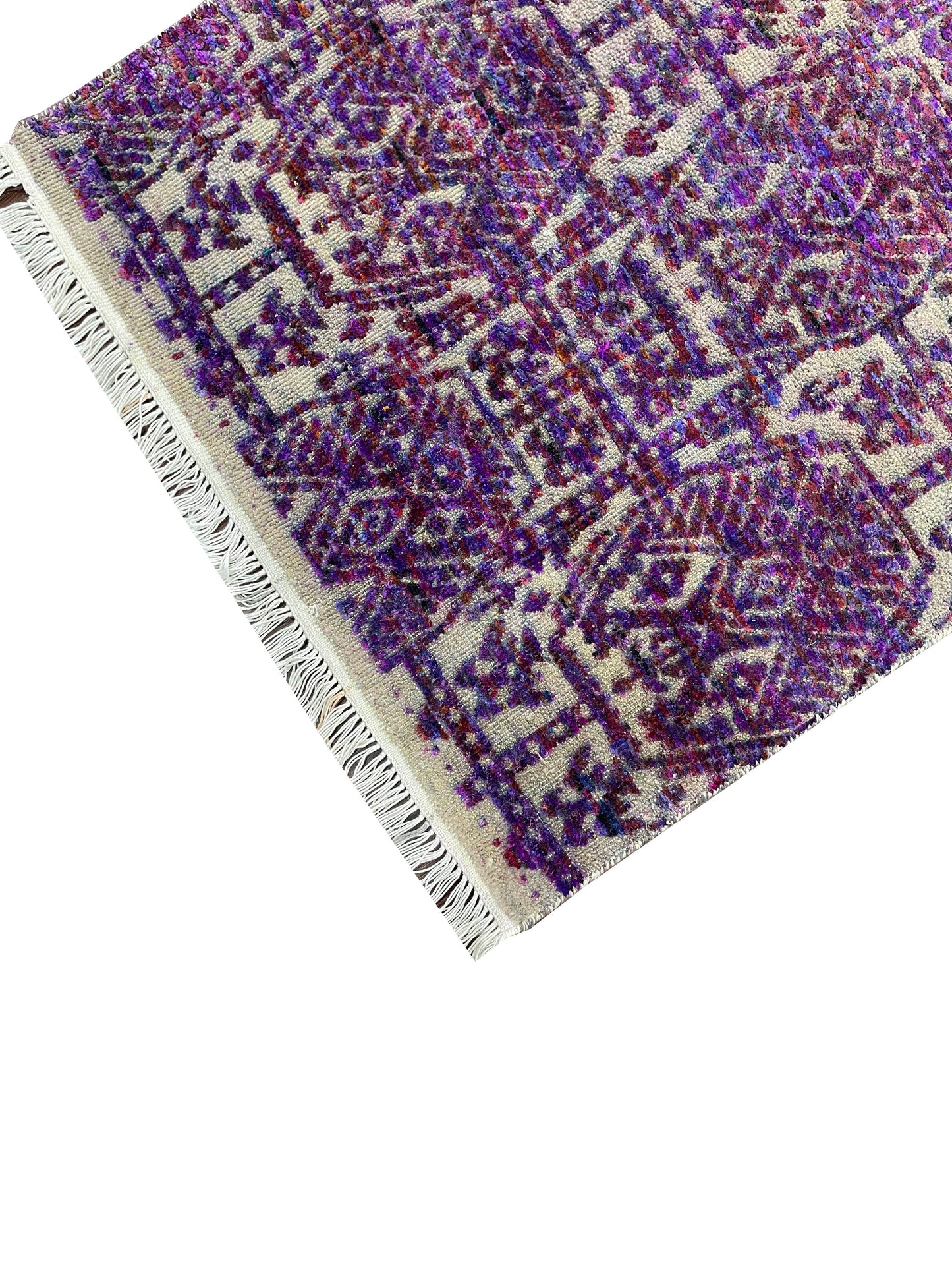 Lavender Transitional Handknotted Runner Rug 2.8X9.11ft 81x302cms