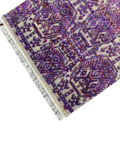 Lavender Transitional Handknotted Runner Rug 2.8X9.11ft 81x302cms