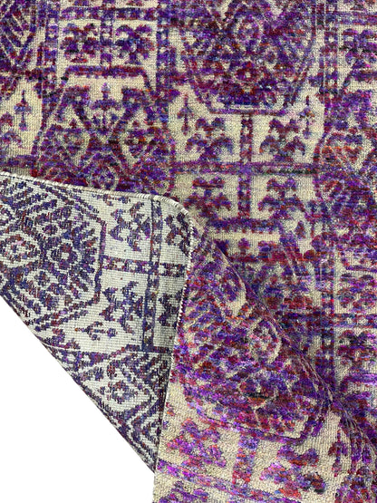 Lavender Transitional Handknotted Runner Rug 2.8X9.11ft 81x302cms