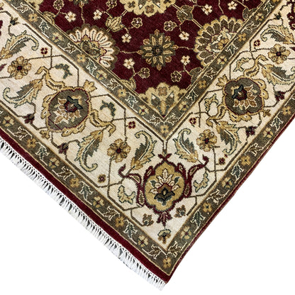 Red Gold, Pure Silk Traditional Handknotted 8.0X10.0Ft 245X305Cms Area Rug