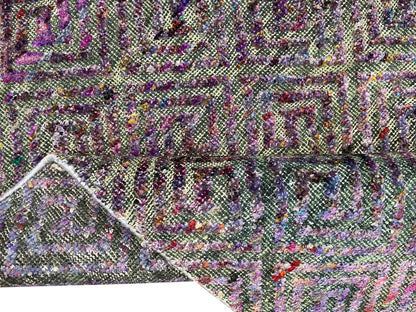 Black and Multy Transitional Handknotted Runner Rug 2.5X9.10ft 72x297cms