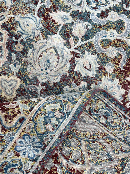 Blue Multy, Silk and Wool Oxidized Traditional Handknotted 9.0x12.0Ft 275x365Cms Area Rug