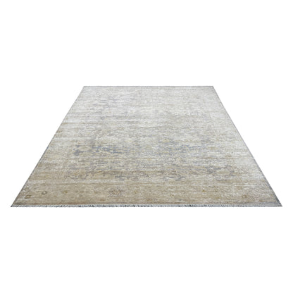 Gold, Silk Wool Traditional Oushak Handknotted 8.8x12.3ft 271x372Cms Area Rug