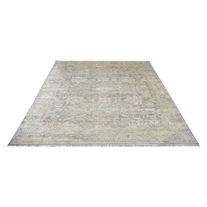 Gold, Silk Wool Traditional Oushak Handknotted 8.8x12.3ft 271x372Cms Area Rug