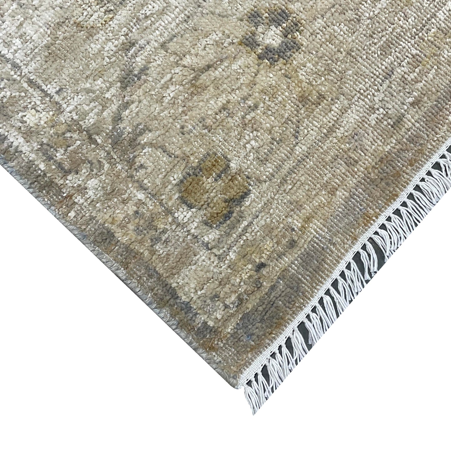 Gold, Silk Wool Traditional Oushak Handknotted 8.8x12.3ft 271x372Cms Area Rug