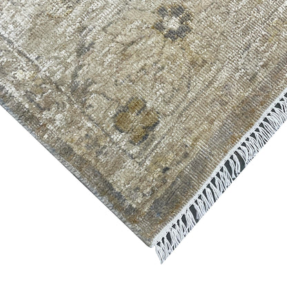 Gold, Silk Wool Traditional Oushak Handknotted 8.8x12.3ft 271x372Cms Area Rug
