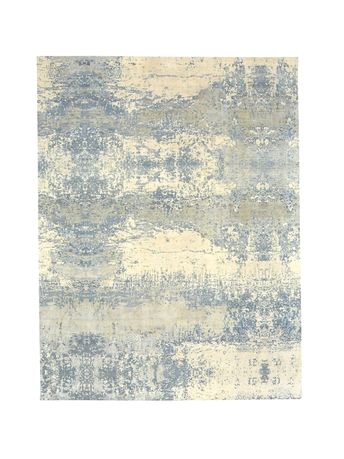 Ivory Grey, Silk Wool Modern Handknotted 7.11x9.8Ft 238x294Cms Area Rug