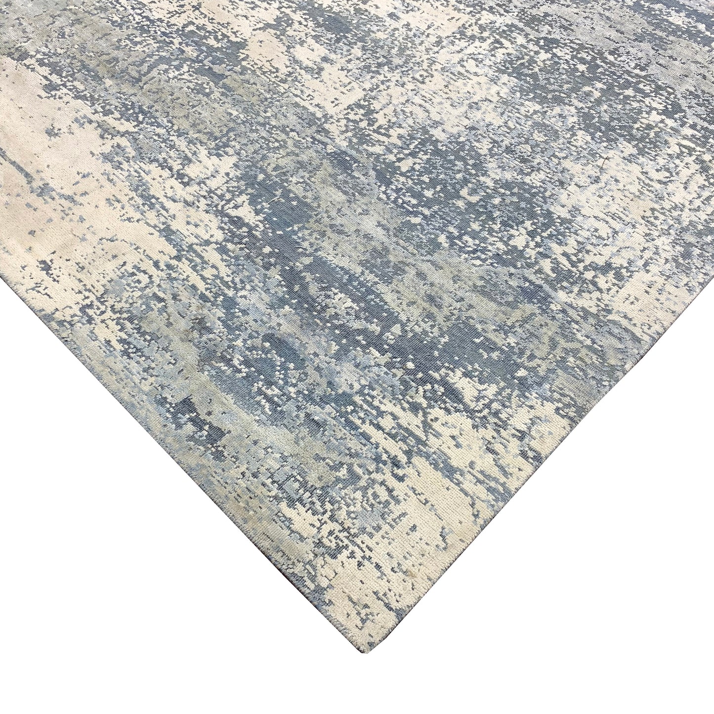 Ivory Grey, Silk Wool Modern Handknotted 7.11x9.8Ft 238x294Cms Area Rug