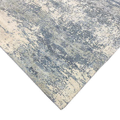 Ivory Grey, Silk Wool Modern Handknotted 7.11x9.8Ft 238x294Cms Area Rug